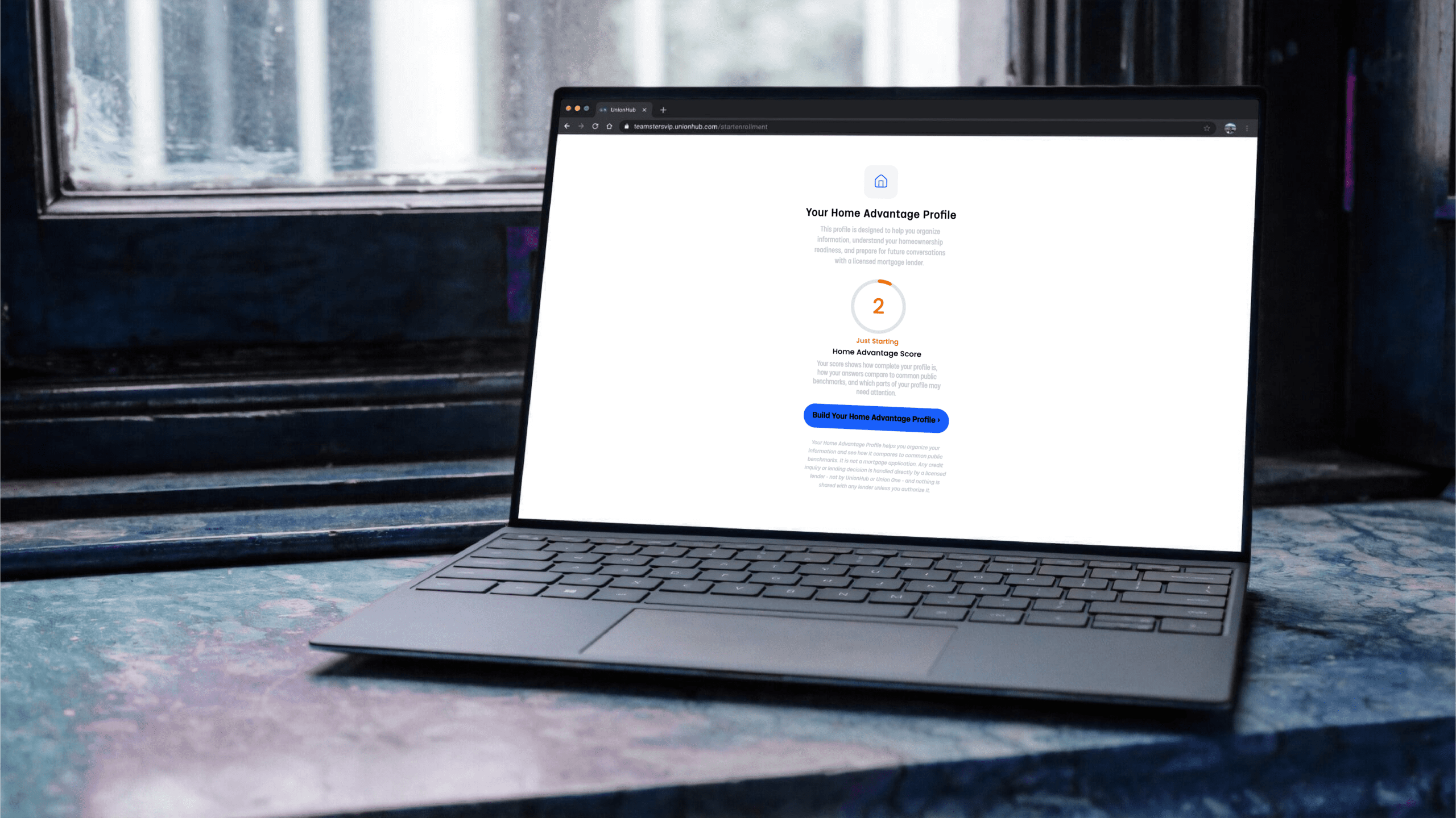 UnionHub Teamster Laptop Screen_Start Enrollment